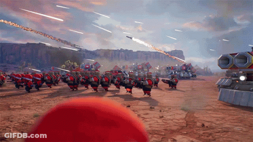 Soldiers Standing In Field During Missile Attack GIF