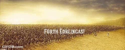 Soldiers Standing In Field Forth Eorlingas GIF