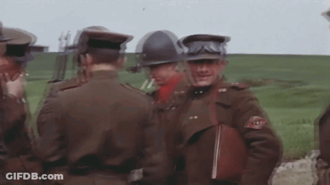 Soldiers Standing In Field With AO Patch GIF