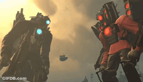 Soldiers Standing Next To Each Other With Red Light GIF