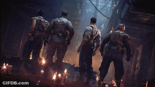 Soldiers Standing Together In Dark Area GIF