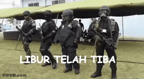 Soldiers Standing Under Canopy GIF