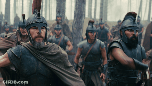 Soldiers Walking In Woods GIF