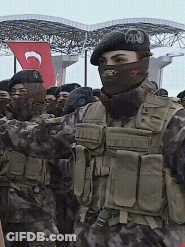 Soldiers With Beret Saying Ata GIF