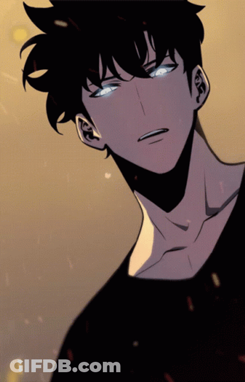 Solo Leveling Sparkly White Eyes GIF