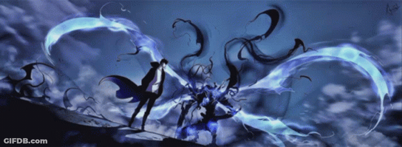 Solo Leveling With His Soul Shadow GIF