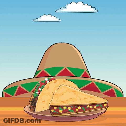 Sombrero And Taco On Plate GIF