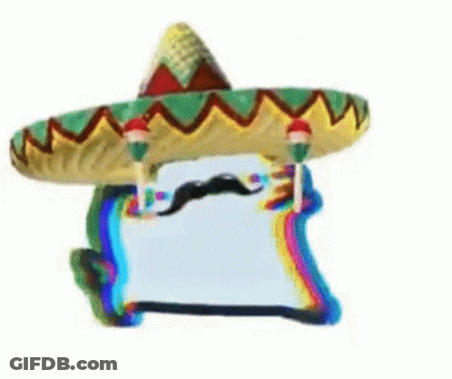 Sombrero With Mustache Sitting On Bread GIF