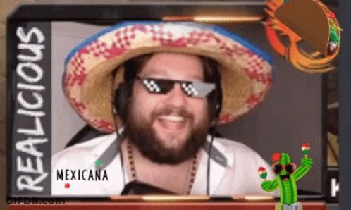Sombrero With Mustache Sitting On Bread GIF