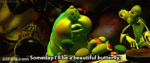 Someday I 'Ll Be A Beautiful Butterfly Written On A Screen GIF