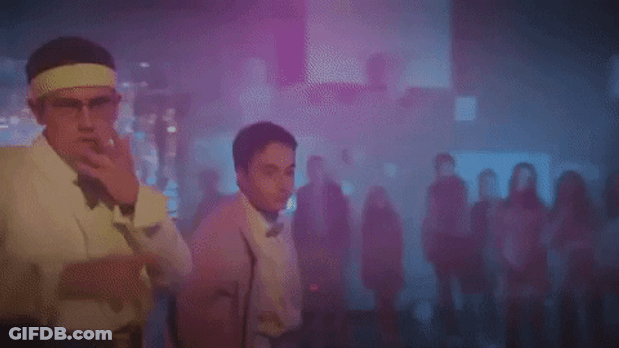 Someone Dancing In The Center Of Dance Floor GIF