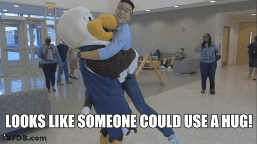 Someone Dancing Mascot And Guy In Glasses GIF