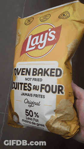 Someone Holding Bag Of Oven Baked Chips GIF