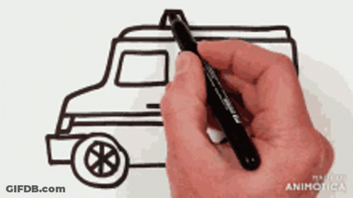 Someone Is Drawing An Ambulance With A Marker GIF