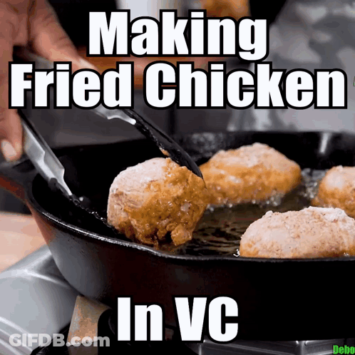 Someone Is Making Fried Chicken In A Pan GIF