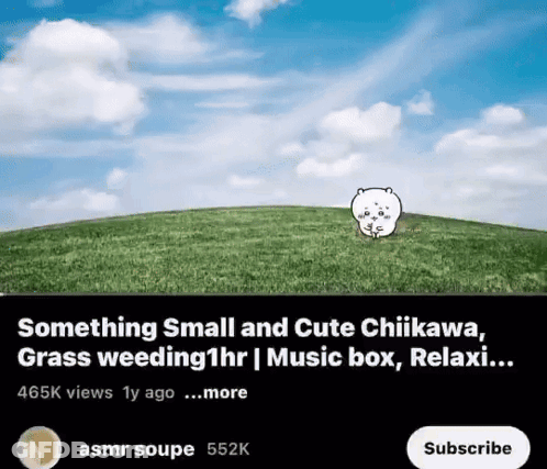 Something Small And Cute Chiikawa Grass Weeding 1Hr Music Box Relax GIF