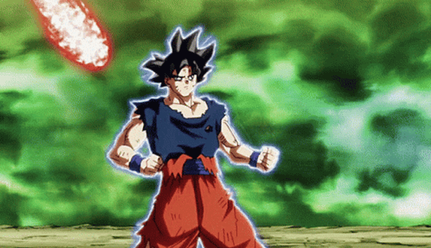 Son Goku Ultra Instinct Dodging Ki Energy Blasts GIF
