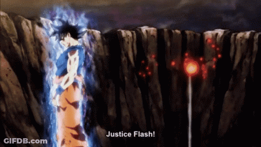 Son Goku Ultra Instinct Easily Dodge Jiren Attack GIF