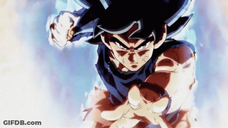 Son Goku Ultra Instinct Long Reaching Punch GIF