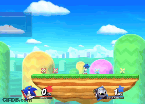 Sonic And Meta Knight Are Playing A Video Game Against Each Other GIF