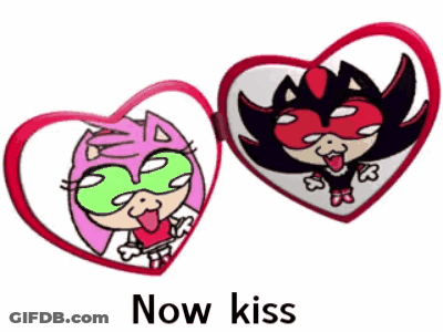 Sonic And Shadow Heart Mirror Now Kiss GIF