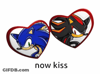 Sonic And Shadow In Hearts Now Kiss GIF