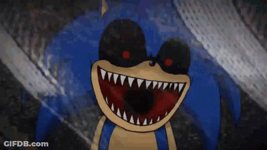 Sonic Exe Creepy Teeth GIF