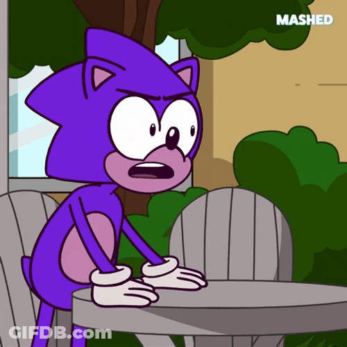 Sonic Hedgehog Bangs Head Against Wall GIF