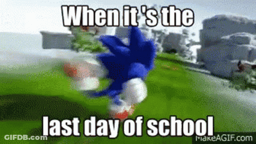 Sonic Jumping When It's Last Day Of School GIF