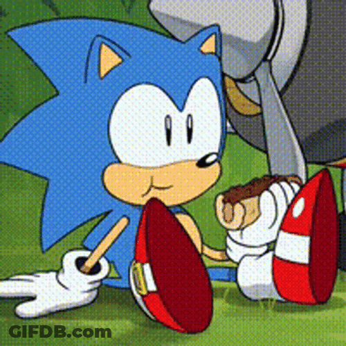 Sonic Mania Eating Hotdog Sandwich GIF