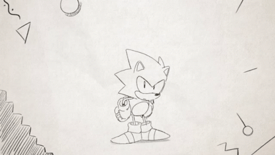Sonic Mania Sketch Hyper Speed GIF