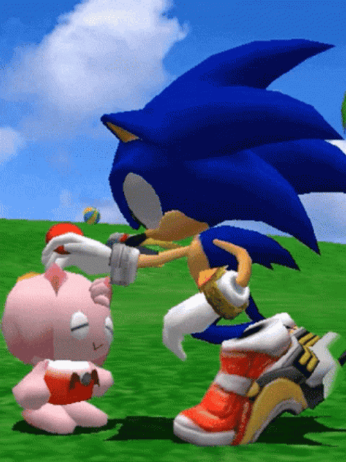 Sonic Petting Amy Rose GIF