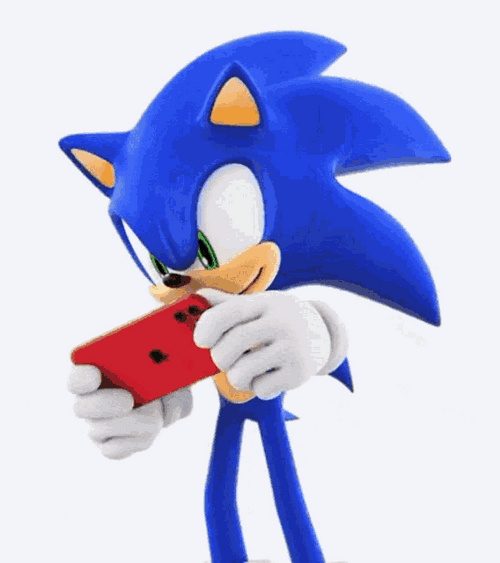 Sonic Playing Gadgets GIF