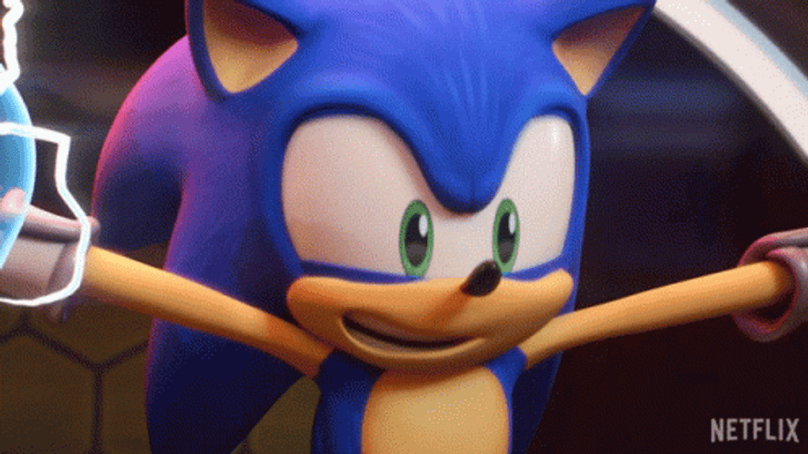 Sonic Prime Initiating His Ability GIF