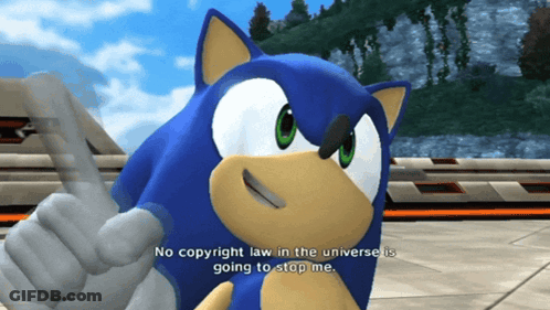 Sonic Saying No Copyright Law In The Universe GIF