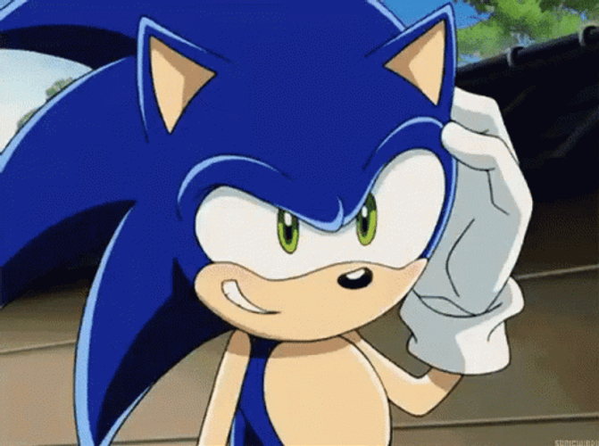 Sonic Scratching Head GIF