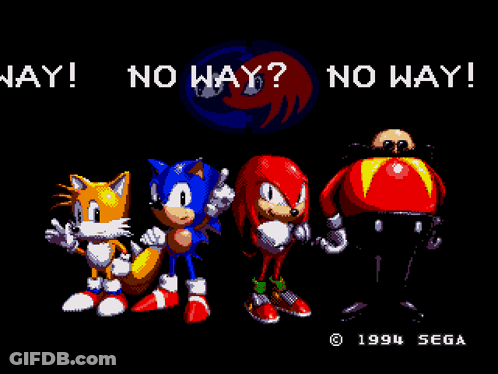 Sonic Tails Knuckles Eggman Video Game GIF