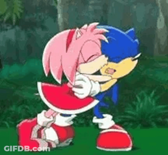 Sonic The Hedgehog Amy Rose Cartoon Kiss GIF