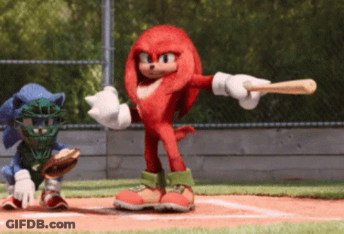Sonic The Hedgehog And Knuckles The Echidna Play Baseball GIF