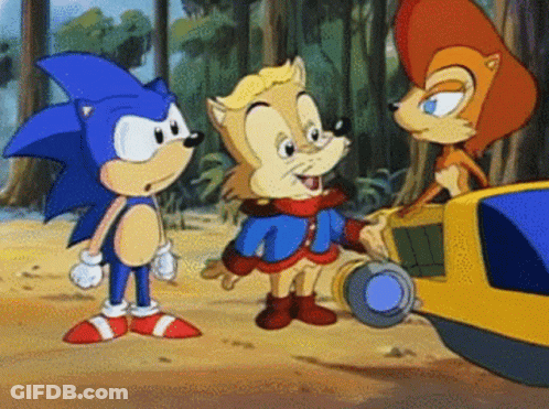 Sonic And Sally The Hedgehog Standing GIF