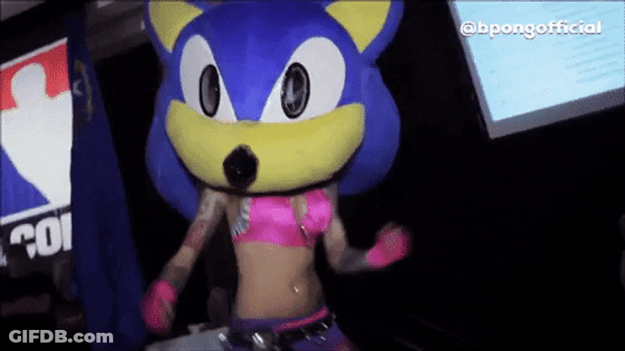 Sonic The Hedgehog Big Head Mascot Dancing GIF