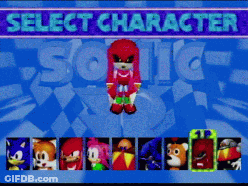 Sonic The Hedgehog Character Selection Screen GIF