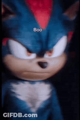 Sonic The Hedgehog Doll Holding Boo Sign GIF