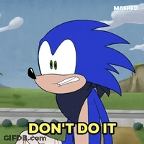 Sonic The Hedgehog Don't Do It Finger Pointing GIF