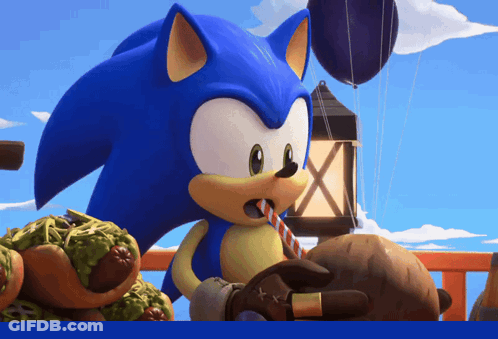 Sonic The Hedgehog Drinking From Straw GIF