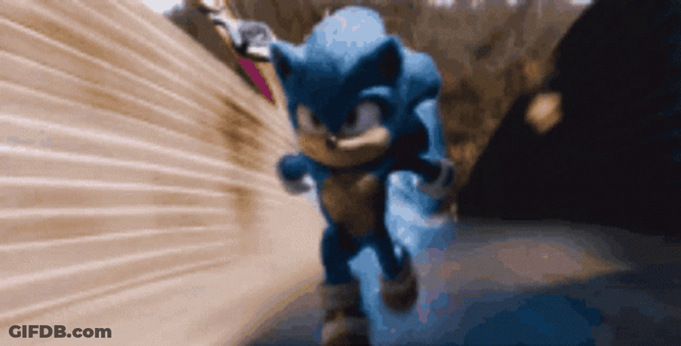 Sonic The Hedgehog Film Sonic Running Fast GIF