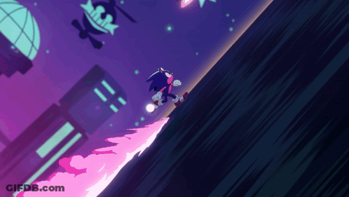 Sonic The Hedgehog Flying With Skull And Crossbones Background GIF
