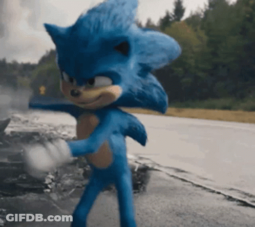 Sonic The Hedgehog From The Movie Sonic The Hedgehog Is Dancing In The Rain GIF