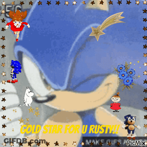 Sonic The Hedgehog Gold Star For U Rusty GIF