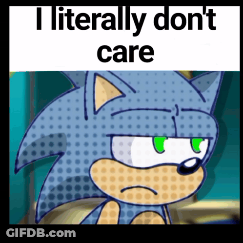 Sonic The Hedgehog I Literally Don't Care GIF